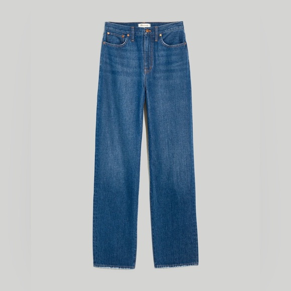 NWT Madewell Baggy Straight Jeans in Dark Worn Indigo Wash Size 27 - Picture 5 of 15